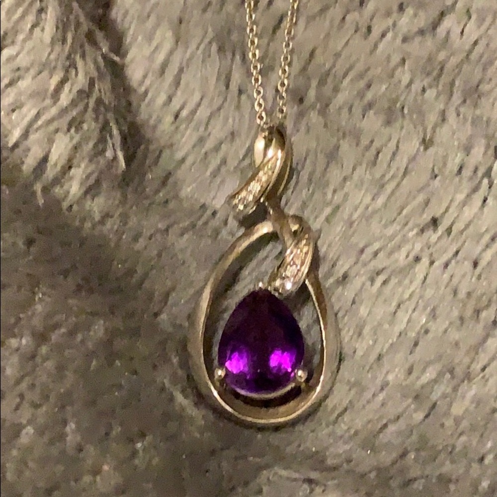14 k amethyst long chain